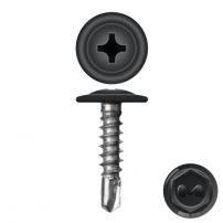 Саморез по металлу (пресшайба) со сверлом, RAL 9005