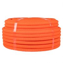 Труба гибкая гофрированная ПНД d25мм, тяжёлая с протяжкой, 50м, EKF PROxima