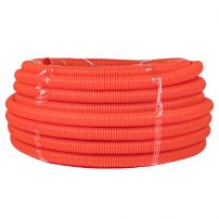 Труба гибкая гофрированная ПНД d32мм, тяжёлая с протяжкой, 25м, EKF PROxima