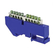 Шина "0" N (6x9мм) 10 отверстий цинк изолятор на DIN-рейку EKF PROxima