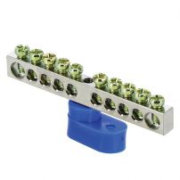 Шина "0" N (6x9мм) 10 отверстий цинк угловой изолятор EKF PROxima