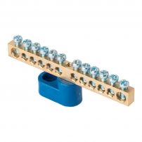 Шина "0" N (6х9мм) 12 отверстий латунь угловой изолятор EKF PROxima