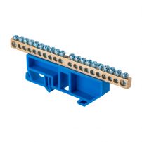 Шина "0" N (6х9мм) 20 отверстий латунь изолятор на DIN-рейку EKF PROxima