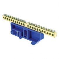 Шина "0" N (6х9мм) 22 отверстия латунь изолятор на DIN-рейку EKF PROxima