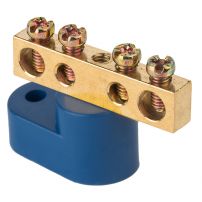 Шина "0" N (6х9мм) 4 отверстия латунь угловой изолятор EKF PROxima