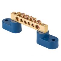 Шина "0" N (6х9мм) 6 отверстий латунь 2 угловых изолятора EKF PROxima