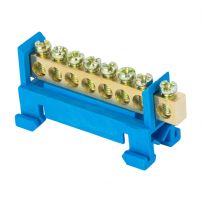 Шина "0" N (6х9мм) 8 отверстий латунь изолятор тип "Стойка" на DIN-рейку EKF PROxima