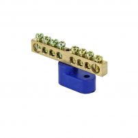 Шина "0" N (6х9мм) 8 отверстий латунь угловой изолятор EKF PROxima