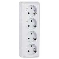 Розетка Рим 4-местная 16А с заземлением EKF