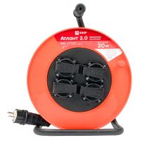 Удлинитель на катушке "Атлант 2.0" 4 гнезда 40м с заземлением  КГ 3*1,5  16А/3,5кВт IP44 PROxima EKF