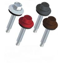 Кровельный саморез с резиновой прокладкой для деревянного профиля оцин., окрашенный в любой цвет по RAL или RR (под заказ)