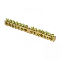 Шина PEN "ноль-земля" (6х9мм) 14 отверстий латунь крепеж по центру розничный стикер EKF PROxima