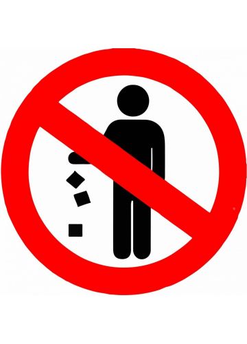 Наклейка информационная "Не мусорить" маленькая