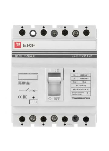 Выключатель автоматический ВА-99 125/ 50А 4Р EKF PROxima