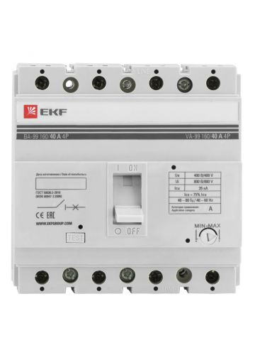Выключатель автоматический 160/ 40А 4Р EKF PROxima