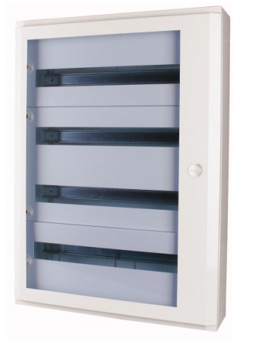 Щит встраиваемый BF-UT-2/48-C, 2х24M (48M), с N/PE 2x 2x25+43x16mm2, металлическая прозрачная дверь, 470x588x140 (420x496x127) мм,IP30