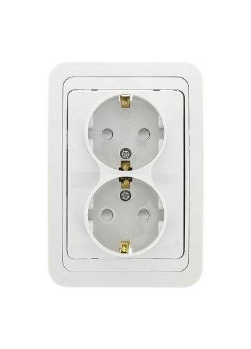 Розетка Лондон 2-местная с заземлением,  с защитными шторками 16А EKF PROxima