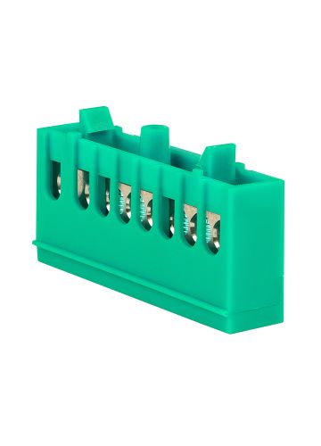 Шина "0" PE (6х9мм) 8 отверстий латунь изолированный корпус на DIN-рейку EKF PROxima