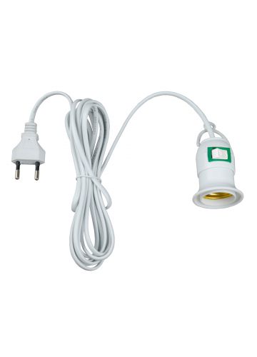 Патрон подвесной Uniel DLC-P-T50B/E27 3M с выключателем и штепсельной вилкой, 300 см, цоколь Е27