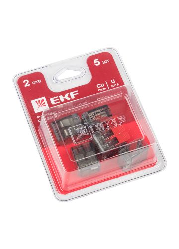 Клемма СМК 221-412 2 отверстия 0.2-4.0 мм2 блистер (5шт.) EKF PROxima
