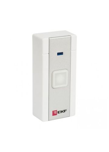 Кнопка для беспр. звонков с функцией обучения (бел.-сер. с индик.) EKF PROxima