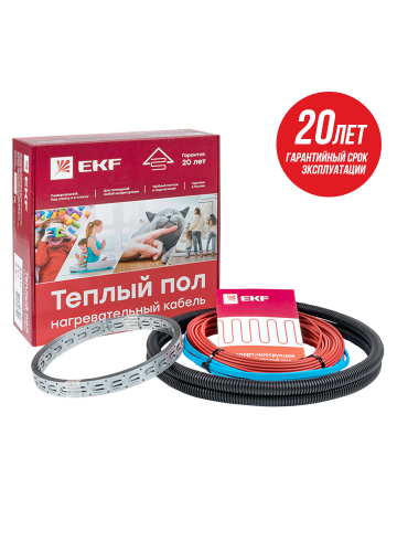 Теплый пол (нагревательный кабель) 150Вт 10 м 1.0 м2 EKF