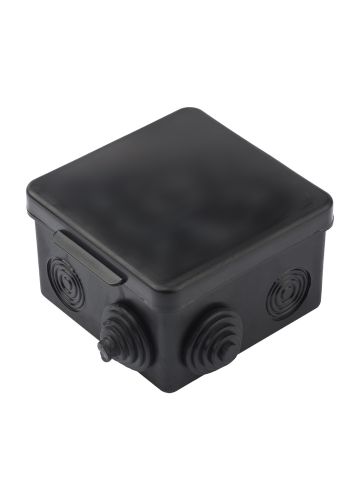 Коробка распаячная КМР-030-031 с крышкой, 7 мембранных вводов (80х80х50) IP54 EKF, черная (plc-kmr-030-031-b)