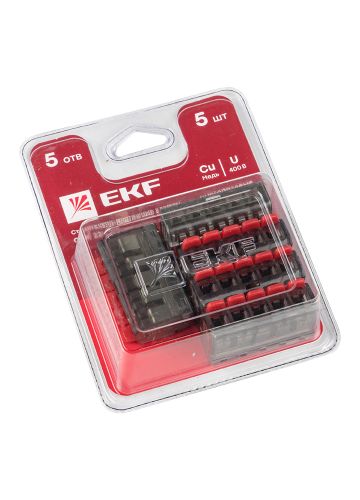 Клемма СМК 221-415 5 отверстий 0.2-4.0 мм2 блистер (5шт.) EKF PROxima (plc-smk-221-415b)